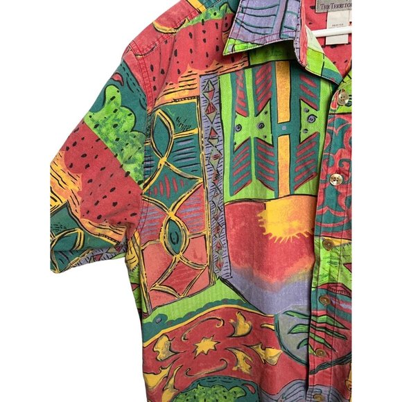 The Territory Ahead Large Short Sleeve Button Up Hawaii Tribal Colorful Vintage - Picture 4 of 6